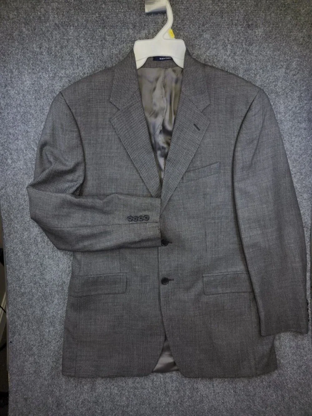 Chaps By Ralph Lauren Gray Blazer 2 Button 95% Wool 5% Cashmere Made In Canada